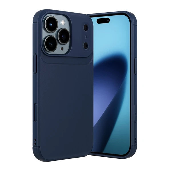 iPhone 17 Pro Max Uyumlu Auto Focus Karbon Kapak - Lacivert ürün görseli 1