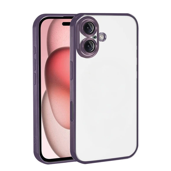iPhone 17 Uyumlu Kamera Korumalı Lensli Silikon - Mor ürün görseli 1