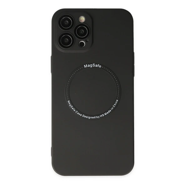 iPhone 12 Uyumlu Pro Kılıf Jack Magneticsafe Lens Silikon - Siyah ürün görseli 1