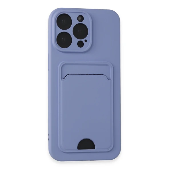 iPhone 14 Uyumlu Pro Max Kılıf Kelvin Kartvizitli Silikon - Lila ürün görseli 1