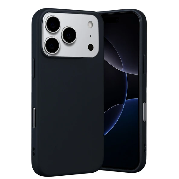 iPhone 17 Pro Max Uyumlu Nano İçi Kadife Silikon - Siyah ürün görseli 1