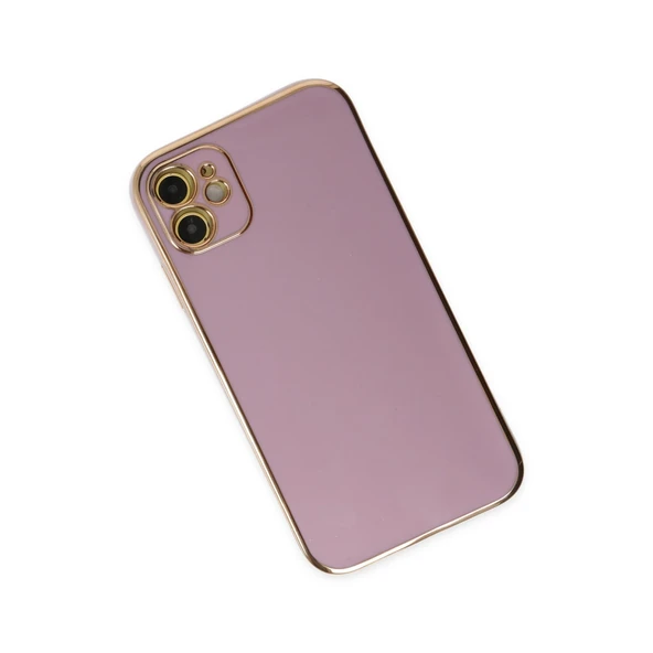 iPhone 12 Uyumlu Kılıf Volet Silikon - Mor - Resim 3