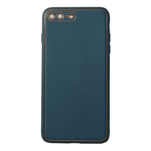iPhone 7 Plus Uyumlu Kılıf Coco Deri Silikon Kapak - Mavi ürün görseli 1