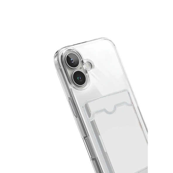 iPhone 17 Uyumlu Kart Şeffaf Silikon - Şeffaf - Resim 2