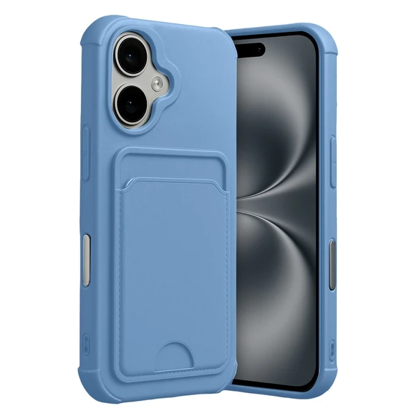 iPhone 17 Uyumlu Kelvin Kartvizitli Silikon - Mavi ürün görseli 1