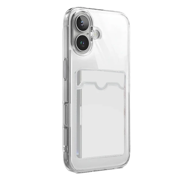 iPhone 17 Uyumlu Kart Şeffaf Silikon - Şeffaf ürün görseli 1