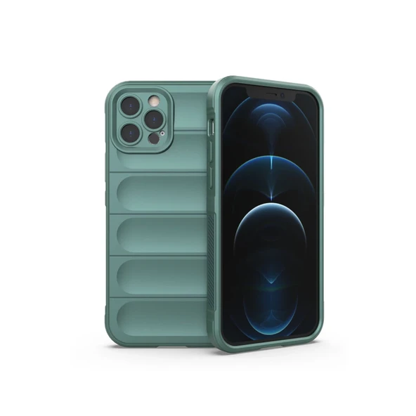 iPhone 12 Uyumlu Pro Kılıf Optimum Silikon - Koyu Yeşil ürün görseli 1