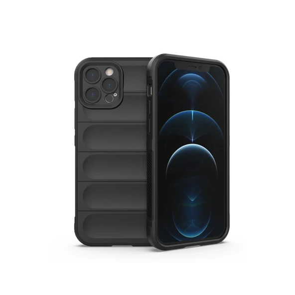 iPhone 12 Uyumlu Pro Kılıf Optimum Silikon - Siyah ürün görseli 1