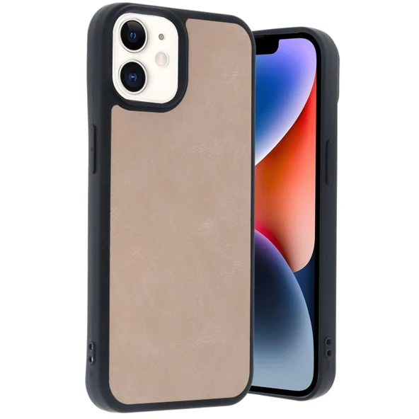 iPhone 11 Uyumlu Kılıf Aras Deri Kapak - Pudra ürün görseli 1
