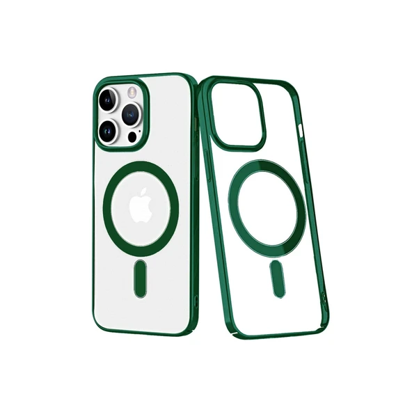 iPhone 14 Uyumlu Pro Max Kılıf Element Magneticsafe Sert Kapak - Köknar Yeşili ürün görseli 1