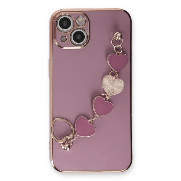 iPhone 14 Uyumlu Plus Kılıf Esila Silikon - Mor - Resim 3