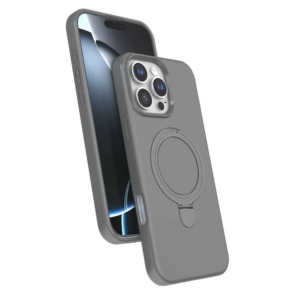 iPhone 16 Pro Max Uyumlu Regal Magsafe Standlı Kapak - Titan Gri ürün görseli 1