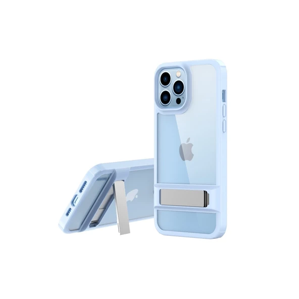 iPhone 13 Uyumlu Pro Max Kılıf Rolet Stand Kapak - Sierra Blue ürün görseli 1