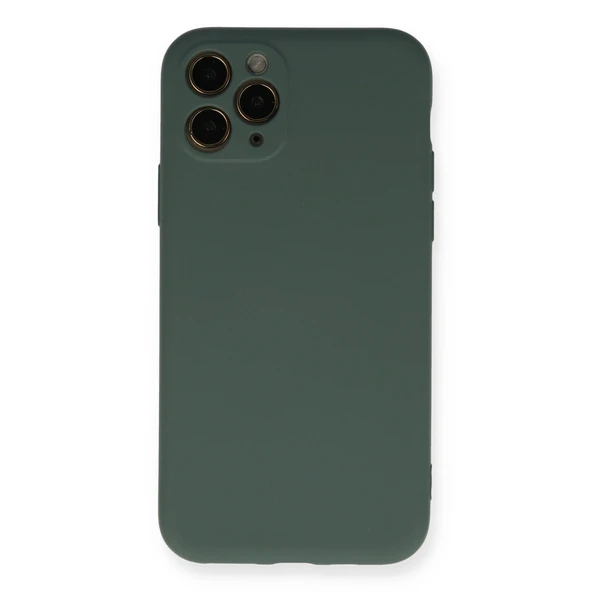 iPhone 11 Uyumlu Pro Kılıf Nano İçi Kadife Silikon - Koyu Yeşil ürün görseli 1