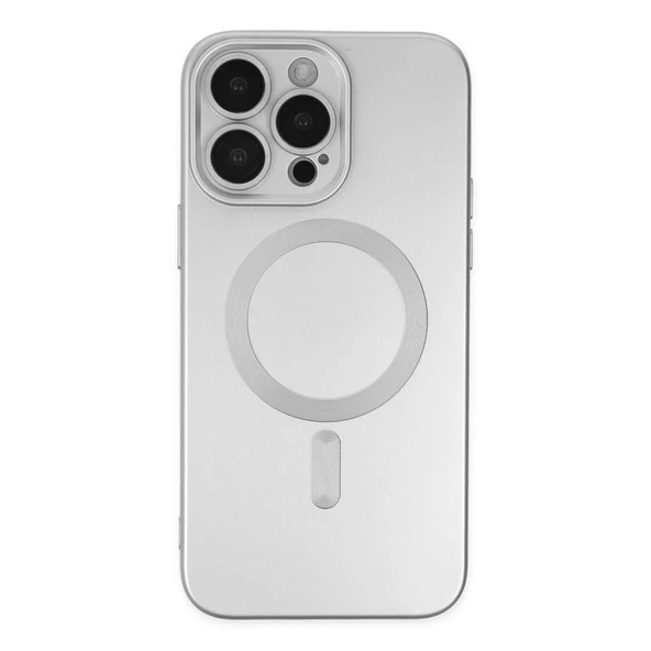 iPhone 14 Uyumlu Pro Kılıf Moshi Lens Magneticsafe Silikon - Gümüş ürün görseli 1