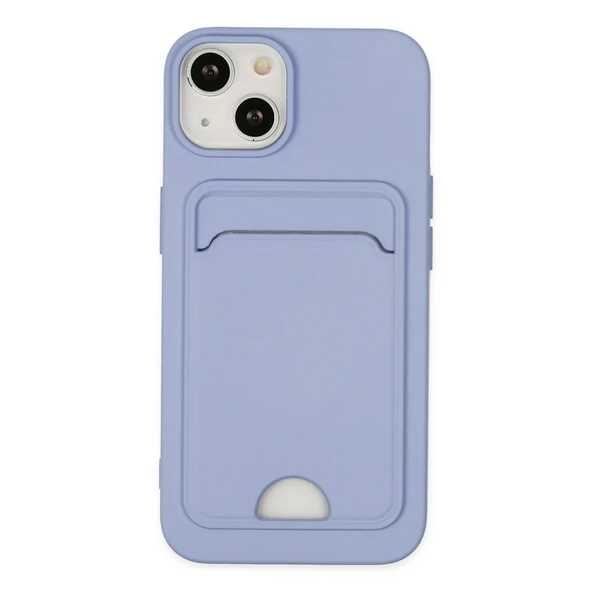 iPhone 14 Uyumlu Plus Kılıf Kelvin Kartvizitli Silikon - Lila ürün görseli 1