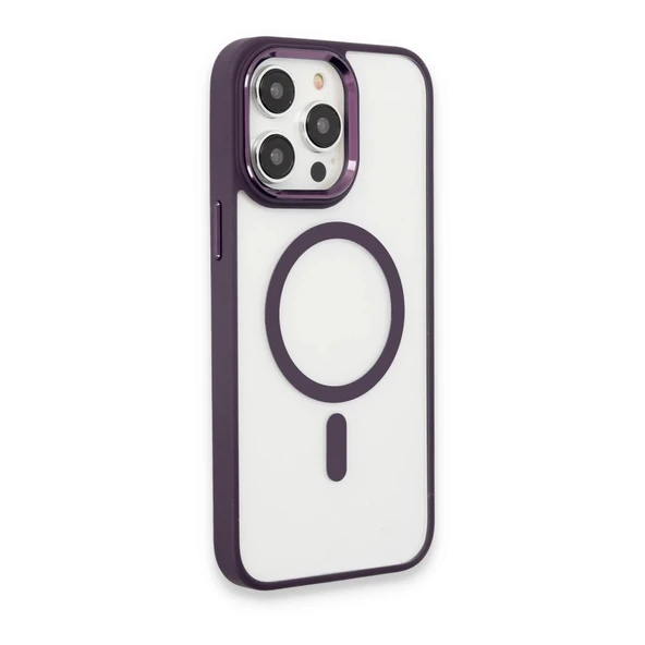 iPhone 15 Uyumlu Pro Max Kılıf Room Magneticsafe Silikon - Derin Mor ürün görseli 1