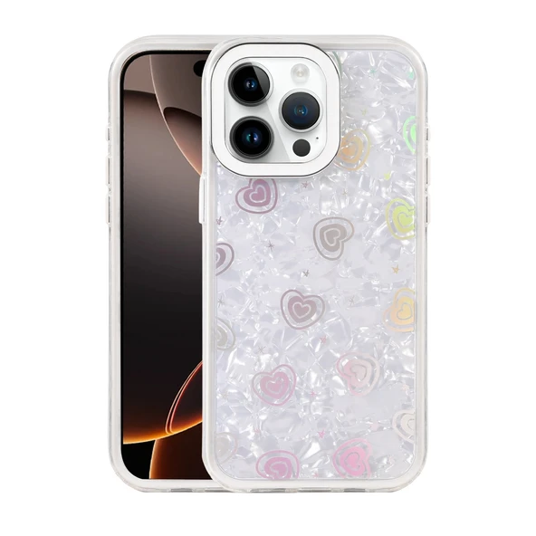 iPhone 16 Pro Uyumlu Lumi Desenli Kapak - Beyaz ürün görseli 1