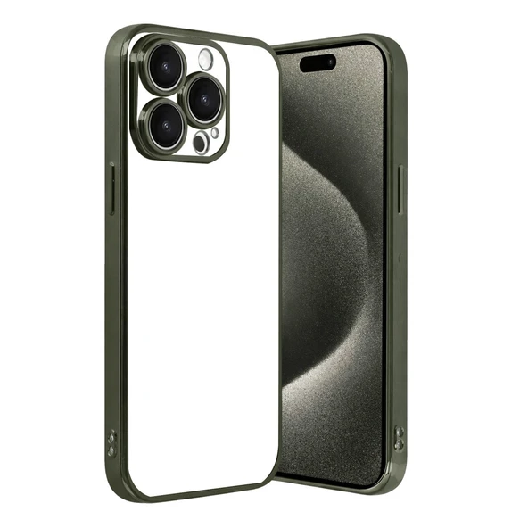 iPhone 15 Uyumlu Pro Max Kamera Korumalı Lensli Silikon - Yeşil ürün görseli 1
