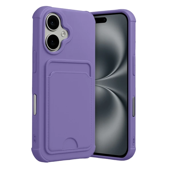 iPhone 17 Uyumlu Kelvin Kartvizitli Silikon - Lila ürün görseli 1