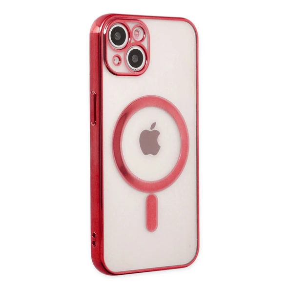 iPhone 14 Uyumlu Plus Kılıf Magneticsafe Lazer Silikon - Kırmızı ürün görseli 1
