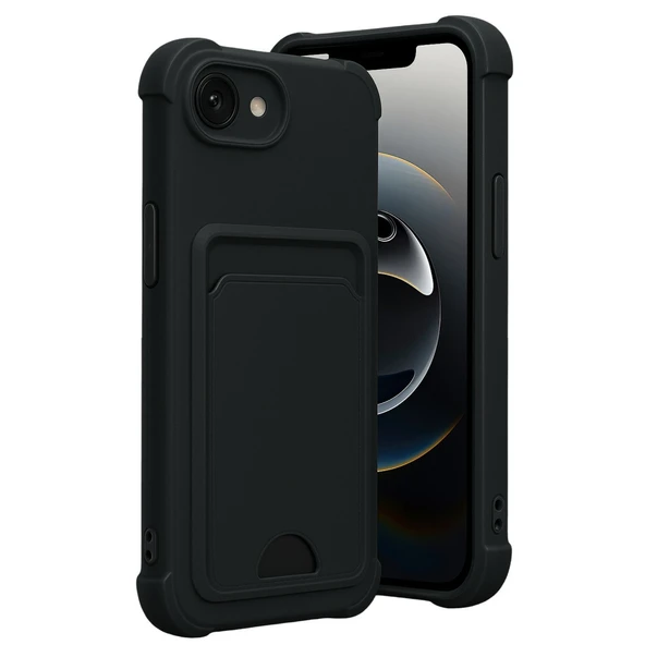 iPhone 16E Uyumlu Kelvin Kartvizitli Silikon - Siyah ürün görseli 1