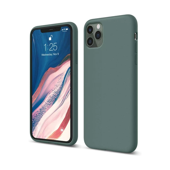 iPhone 11 Pro Uyumlu Kılıf First Silikon - Koyu Yeşil ürün görseli 1