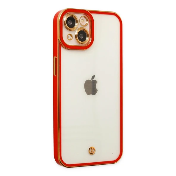 iPhone 14 Uyumlu Plus Kılıf Liva Lens Silikon - Kırmızı ürün görseli 1