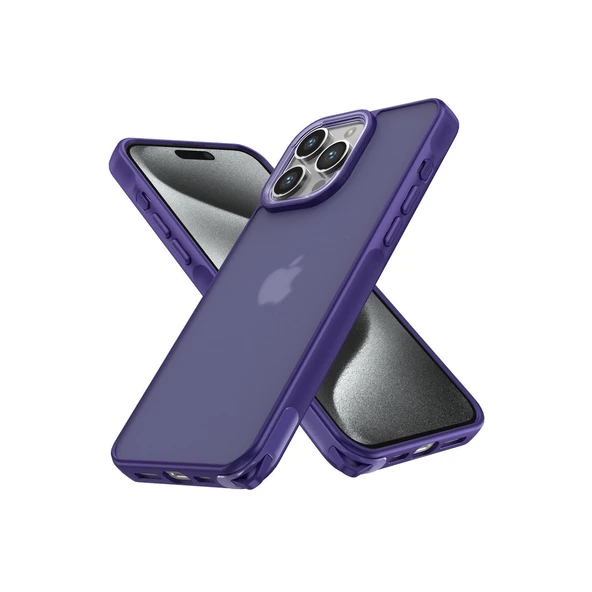 iPhone 15 Uyumlu Pro Max Kılıf Elegant Kapak - Derin Mor ürün görseli 1