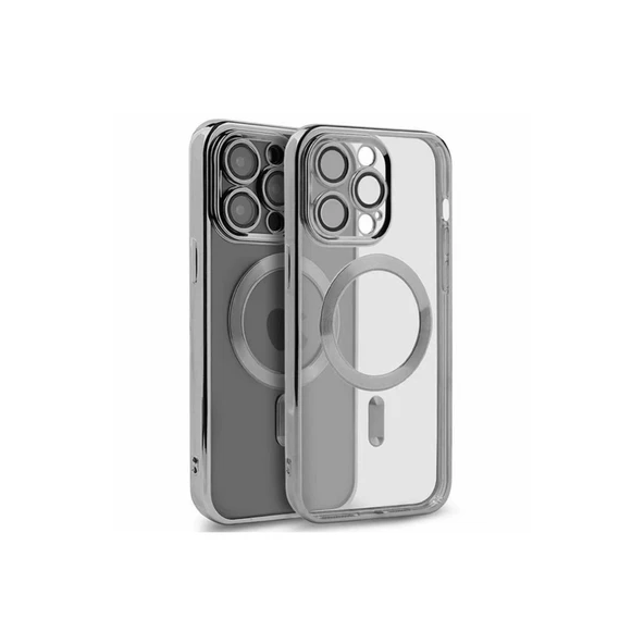 iPhone 15 Uyumlu Pro Kılıf Kross Magneticsafe Kapak - Gümüş ürün görseli 1