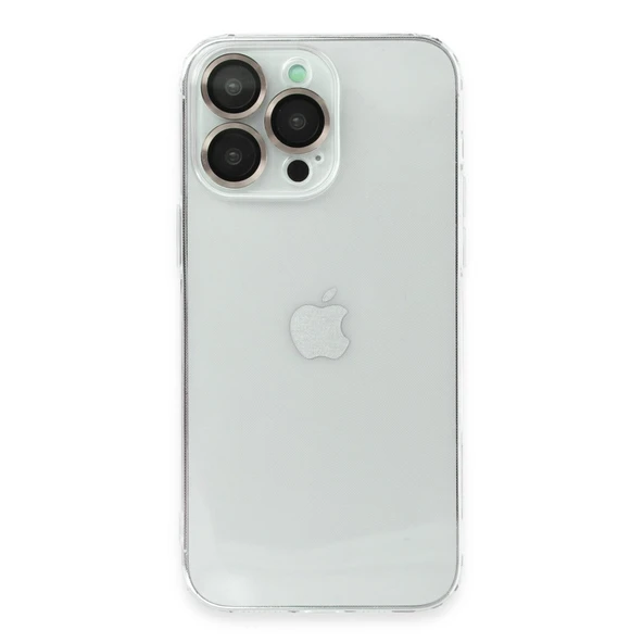 iPhone 13 Uyumlu Pro Kılıf Luko Lens Silikon - Gold ürün görseli 1