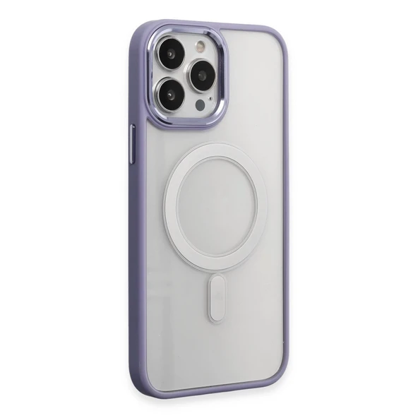 iPhone 15 Uyumlu Pro Kılıf Room Magneticsafe Silikon - Lila ürün görseli 1