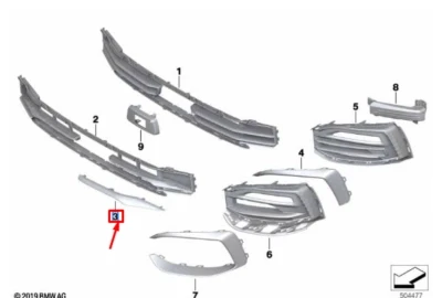Bmw 1 Serisi 2020-2022 Ön Tampon Çeki Demirri Kapağı (Tw) (Oem No (51119463082)) ürün görseli 1