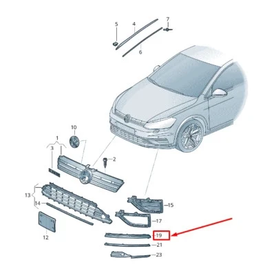 Volkswagen Golf 7 2017-2020 Ön Tampon Çeki Demiri Kapağı Gtı (Tw) (Oem No (5G0807241Agru)) ürün görseli 1