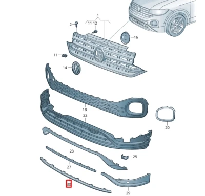 Volkswagen T Cross 2022-2023 Sis Lambası Bağlantı Braketi Sağ (Tw) (Oem No (2Gm807724A)) ürün görseli 1