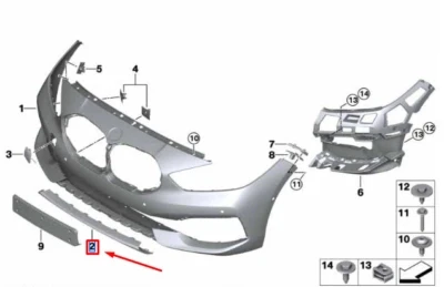 Bmw 3 Serisi 2019-2022 Ön Tampon Panjuru Alt Çıtası (Tw) (Oem No (51117471512)) ürün görseli 1
