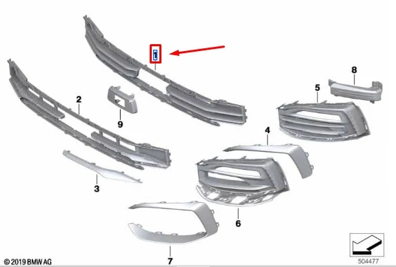 Bmw 1 Serisi 2020-2022 Sis Lamba Kapağı Sağ Parlak Siyah (Tw) (Oem No (51117459718)) ürün görseli 1
