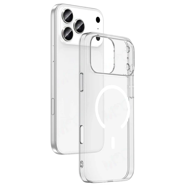 iPhone 17 Pro Max Uyumlu Combo Sert Şeffaf Magsafe Kapak - Şeffaf ürün görseli 1