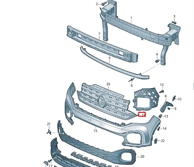 Volkswagen T Cross 2022-2023 Sis Lambası Bağlantı Braketi Sol (Tw) (Oem No (2Gm807723A)) ürün görseli 1