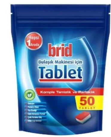 BRİD BULAŞIK MAKİNESİ TABLETİ BRİD 50 ADET X 5 ADET ürün görseli 1