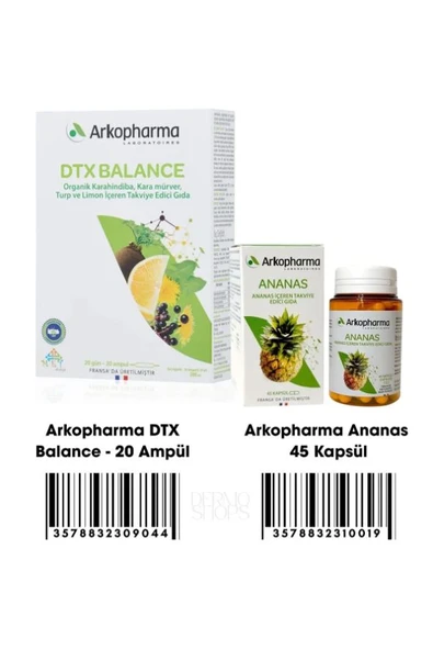 Arkopharma 2 li Detox Paket | DTX Balance 20 Ampül & Ananas 45 Kapsül ürün görseli 1