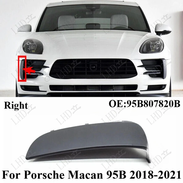 Porsche Macan 2014-2017 Ön Tampon Panjuru Çerçevesi Sağ Siyah (Tw) Oem No (95B8078201E0) ürün görseli 1