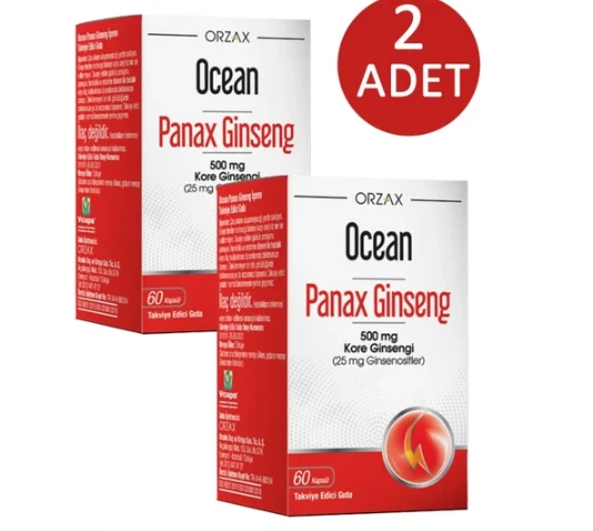 Orzax Ocean Panax Ginseng 500 Mg 60 Kapsül 2 Adet ürün görseli 1