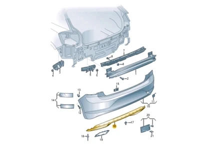 Volkswagen Polo Arka Tampon Karlık 2017- (Oem No:  2G6807568H9B9) ürün görseli 1