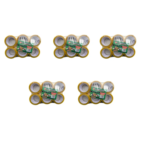 Hasbros Bant Şeffaf Koli Bandı / 45 mm x 100 YRD - 91 Metre / 6'lı 5 Paket - 30 Rulo ürün görseli 1
