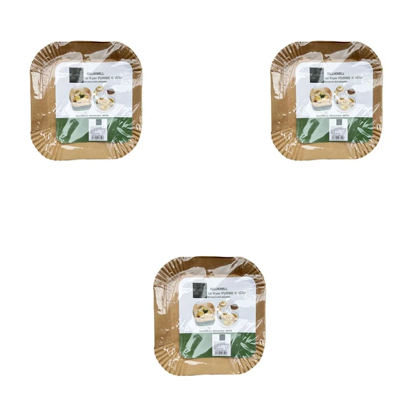 DMR Esmer Airfryer Fırın Fritöz Tepsi Pişirme Kızartma Kağıdı - Kare - 20 Cm. - 3 Paket - 150 Adet ürün görseli 1