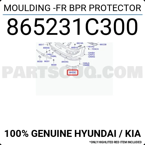 Hyundai Getz 2003-2005 Ön Tampon Bandı Sol (Oem No: 865231C000) ürün görseli 1