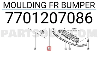 Renault Clio 2001-2005 Ön Tampon Bandı Sol (Oem No: 7701207086) ürün görseli 1