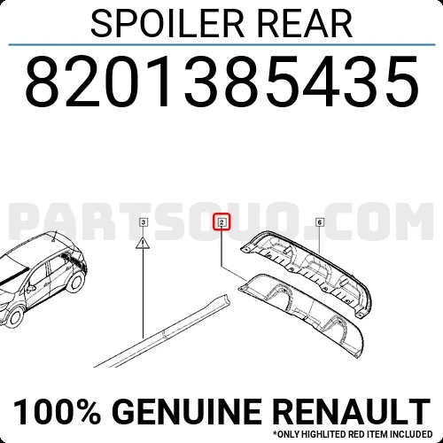 Renault Captur Arka Tampon Karlığı Grı Astarlı 2012-  (Oem No:  8201385435) ürün görseli 1