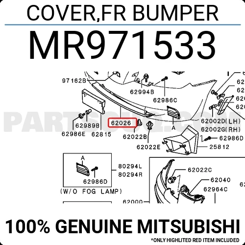 Mitsubishi Outlander 2003-2006 Ön Tampon Karlığı (Oem No: Mr971533) ürün görseli 1